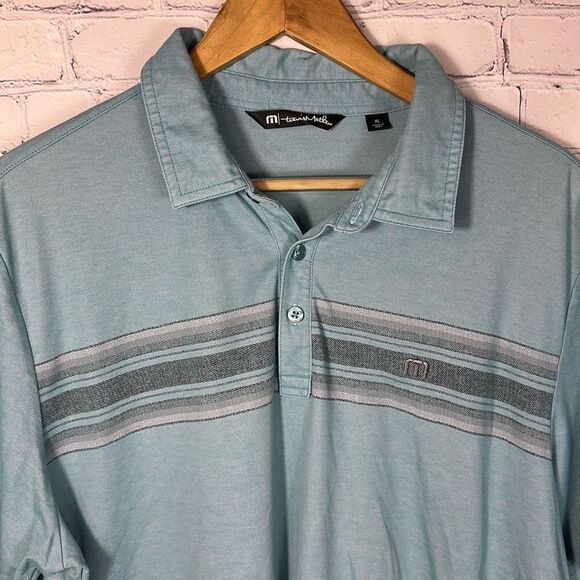 Travis Mathew Framingham Mens Golf Polo Turquoise Size XL Wrinkle Resistant - Picture 2 of 8